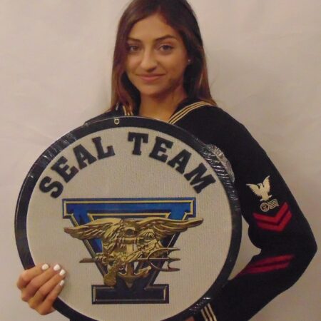 NAVY SEAL TEAM Five (5) all metal Sign 16" Round.