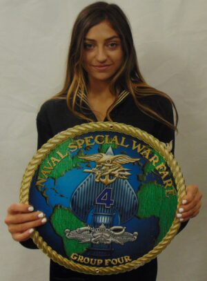 Naval Special Warfare Group Four (4) all metal Sign 16" Round