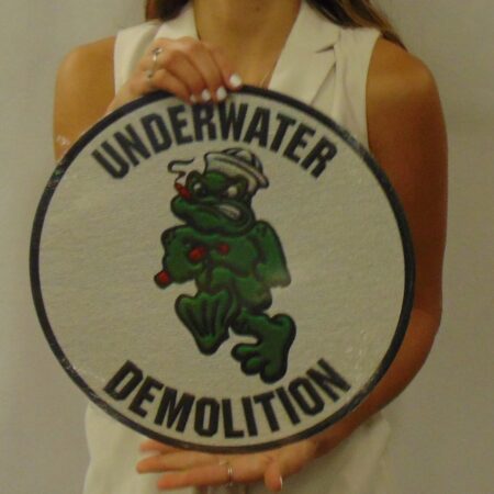 Naval Special Warfare Underwater Demolition 3D all metal Sign 14" Round Patch Style
