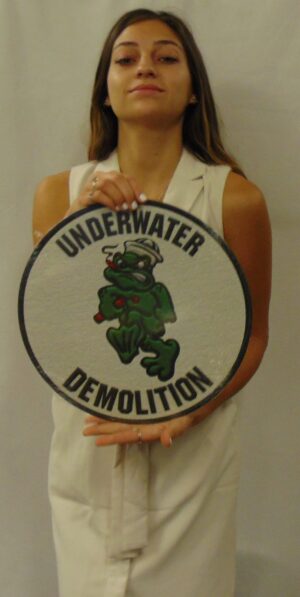 Naval Special Warfare Underwater Demolition 3D all metal Sign 14" Round Patch Style