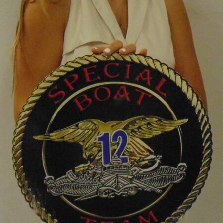 Naval Special Warfare Unit Special Boat Team 12 all metal Sign 16" Round