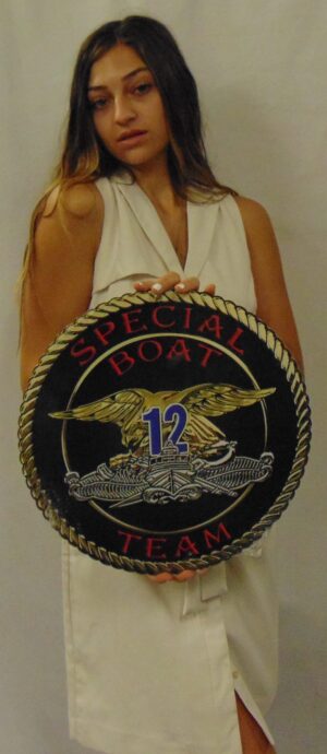 Naval Special Warfare Unit Special Boat Team 12 all metal Sign 16" Round