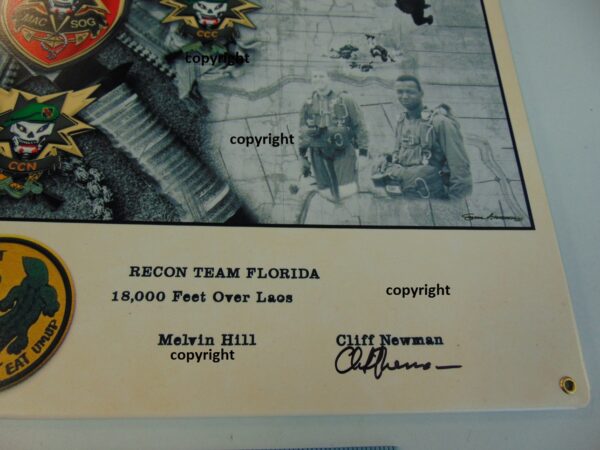 Original Signed First Combat HALO Jump Metal Sign. 22 x 15-1/2" MACV-SOG
