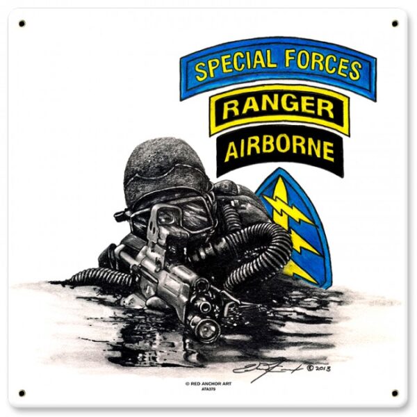 Special Forces Diver by Red Anchor Art - Metal Sign