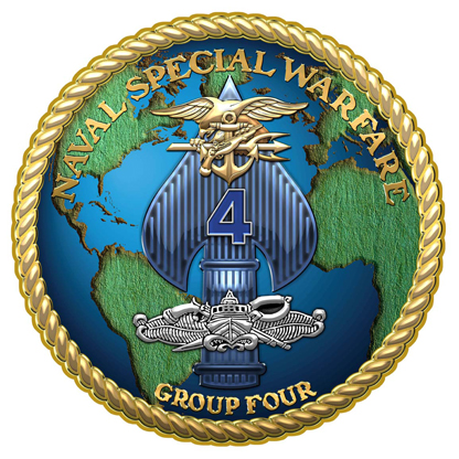 Naval Special Warfare Group Four (4) all metal Sign 16" Round
