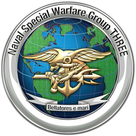 Naval Special Warfare Group Three (3) all metal Sign 16" Round