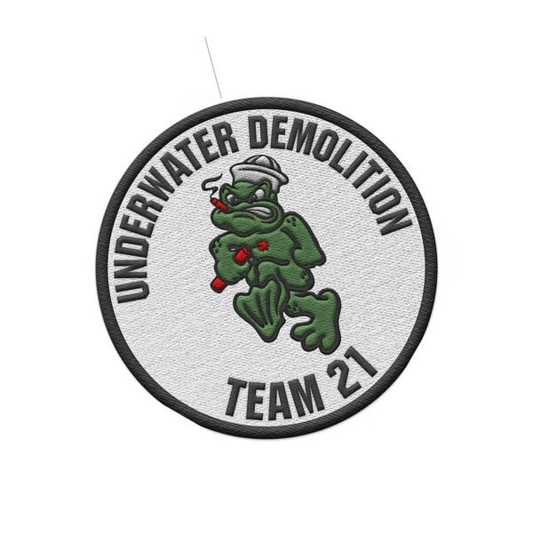Naval Special Warfare Underwater Demolition Team 21 all metal Sign 14" Round 3D Style