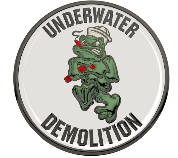 Naval Special Warfare Underwater Demolition 3D all metal Sign 14" Round Patch Style