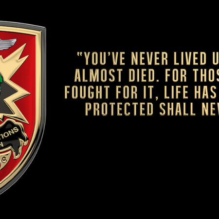 Special Operations Association (SOA) "You have never lived" All Metal Sign 18 x 9"