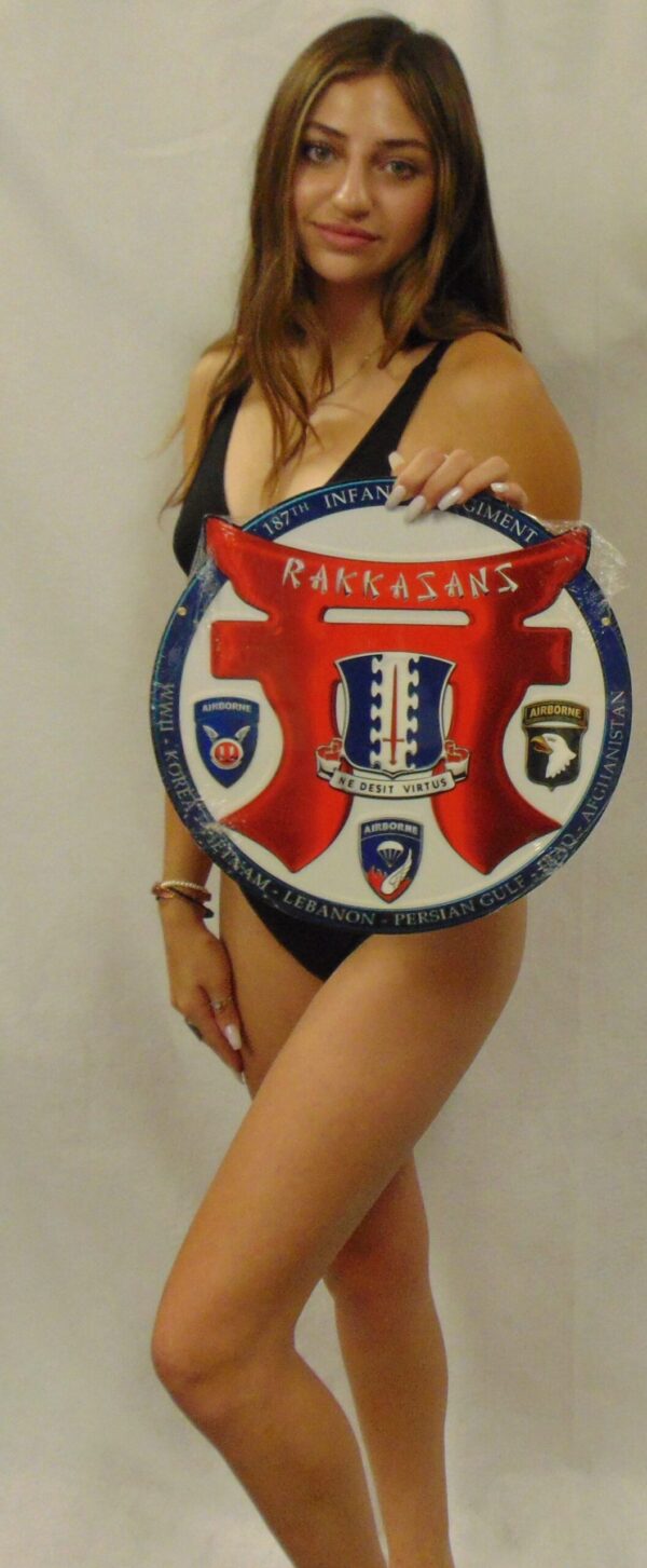 187th Airborne Infantry Regiment (Rakkasans) Tori Metal Sign 15 x 15"