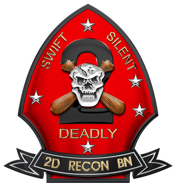 2nd USMC Force Reconnaissance Battalion All Metal Sign 16 x 15"