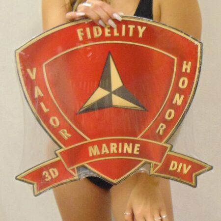 3rd Marine Division All Metal Sign 18 x 16"