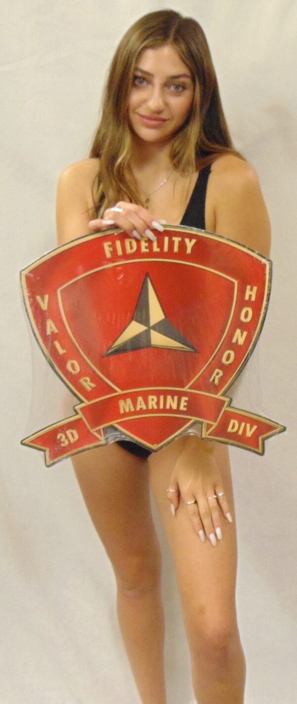 3rd Marine Division All Metal Sign 18 x 16"